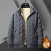 Abrigo de invierno con cuello alto y acolchado de algodón de piel de cordero ultrasónico para hombre, chaqueta acolchada de algodón de talla grande, chaqueta holgada y cálida con forro polar grueso y acolchado de algodón.