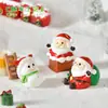 Novidades de Natal: Bonecos de Neve Miniatura Adoráveis e Divertidos em Resina para o Natal Decorações de Micro-Paisagem de Cena de Neve