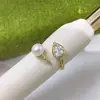 Diseño de Anillo de Perla de Agua Dulce Natural de Zhuji con Serpiente Incrustada de Circonita Anillo Abierto Joyería de Perlas Accesorio de Mano de Perla