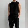 Traje deportivo de seda de hielo para hombre, chaleco de verano, camiseta sin mangas Ruan Handsome, ropa deportiva estilo coreano para hombre, traje de dos piezas