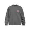 Camiseta de manga larga con estampado de letras de estilo urbano americano para hombre, corte holgado, algodón puro, sudadera moderna, top de cuello redondo para primavera y otoño