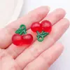 Resina DIY Simulación Resina Tridimensional Con Colgante Cereza Manzana Frutas Adornos Accesorios Llavero Colgante Paquete de Materiales