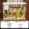 Tanque de Acuario de Plástico para Peces con Tapa, Tanque Ecológico, Tanque para Peces Dorados, Mesa de Café Pequeña Transparente para Sala de Estar, Tanque de Paisajismo de Escritorio