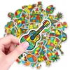 50 Adesivos Coloridos Patchwork de Desenho Animado para Crianças, Estilo Graffiti Artístico, Adesivos para Decoração de Diário e Tablet