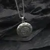Collar Vintage Ojo de Horus para Hombre, Gargantilla Ojo Estilo Punk de Moda, Colgante Redondo de Plata Tailandesa de Imitación a la Moda
