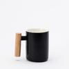 Caneca Cerâmica Escandinava, Caneca Criativa com Alça de Madeira, Copo de Água Simples Literário, Caneca para Café Leite, Presente Impressão de Logo
