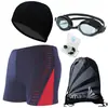 Bermuda de natação masculina, tamanho grande, corte solto, tamanho adulto, design de perna quadrada, adequada para fontes termais, previne situações embaraçosas, atacado do fabricante