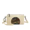 Bolsa transversal com estampa em relevo estilo chinês, bolsa de mão pequena casual vintage com alça de ombro ajustável, bolsa de ombro feminina portátil