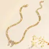 Moderna Cadena Europea y Americana de Aleación Hueca Incrustada con Pedrería Notas Musicales Hermoso Collar Personalizado para Mujer Collar