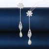 Brincos leves de luxo em forma de gota de flor com micro incrustação de zircão s925 prata agulha design brincos de moda de alta qualidade