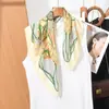 Bufanda Ligera de Seda para Verano, Bufanda de Cuello Transpirable y Versátil, Bufanda Decorativa para Combinar con Camisas y Trajes