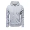 Cardigã com capuz liso transfronteiriço, moletom com zíper de outono e inverno, jaqueta cardigã retrô americana, casaco masculino