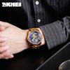 SKMEI Moda Estilo Chino Tótem Dragón Grabado Correa de Acero Inoxidable Reloj Calendario de Negocios para Hombre