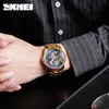 SKMEI Moda Estilo Chino Tótem Dragón Grabado Correa de Acero Inoxidable Reloj Calendario de Negocios para Hombre