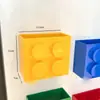 Prateleira de Armazenamento Magnética, Blocos de Montar Fofos, Caixa de Armazenamento com Absorção Magnética, Adesivo Decorativo para Geladeira, Suporte de Armazenamento para Filme Plástico, Adesivo de Geladeira, Pendurador de Parede