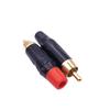 Plugue RCA macho vermelho e preto concha de alumínio eletroforético preto plugue RCA de áudio e vídeo cobre banhado a ouro cabeça de lótus RCA macho 6mm