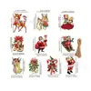 Transfronterizo 10 Piezas de Adornos para Árbol de Navidad Navideños Retro Madera Calada Papá Noel Reno Muñeco de Nieve Colgantes Decorativos