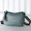 Bolso de mujer de piel de vaca de primera capa, bolso de hombro de piel con patrón de rombos de gas, moda para mujer, color de contraste, correa de hombro ancha, bolso cruzado