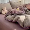 Conjunto de Roupa de Cama de Gaze Dupla Estilo Ins Quatro Peças Modelo Novo 2026 Conjunto de Lençol e Capa de Edredom para Cama de Dormitório Três Peças Universal para Todas as Estações 4