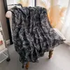 Nueva Moda Estampado Leopardo Hilo París Bufanda Estampada Bufanda de Algodón Fina Tipo Jersey Bufanda Mujer Estilo Spice Girl Chal Transfronterizo