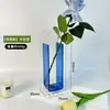 Florero de Acrílico Transparente de Gama Alta Adorno de Decoración de Escritorio Arreglo Floral para Sala de Estar Flores Cultivadas en Agua Florero Transparente de Colores