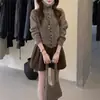 Cardigan de Tricô Casual com Gola Alta para Mulheres, Novo Suéter Casaco Quente de Caimento Solto para Outono e Inverno, Top Emagrecedor para Mulheres Baixas