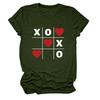 Amazon ebay Día de San Valentín Nuevo Cuello Redondo Casual Trendy Manga Corta XO Holgada talla extra Camiseta de Mujer