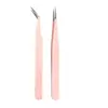 Pinzas para Pestañas Postizas Pinzas para Uñas Artísticas DIY Pinzas para Técnicos de Pestañas Pinzas para Extensiones de Pestañas Punta Curva Punta Recta