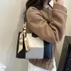 Bolso nuevo para axila de mujer, elegante diseño color block, retro, simple, elegante, adecuado para ir al trabajo y uso casual, gran capacidad, bolso de mano tipo tote de un solo hombro