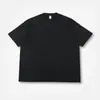 Camiseta de Manga Corta de Algodón Puro de Peso Pesado 320g, Camiseta Holgada de Cuello Redondo, Estilo Blanco Moderno para Hombre