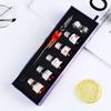 Lanterna Incrustada Caneta de Vidro Caixa de Presente Conjunto de Canetas de Mergulho 7ml Tinta em Pó de Ouro Estudante Presente Criativo Caneta de Assinatura