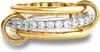 Nuevo Anillo de Circonita Cúbica Apilada de Amazon Oro de 18K Acero de Titanio Grueso Alto Brillo Oro y Plata Anillo Doble