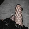 Calcetines de Personalidad Oscura de Moda Ins Xiaohongshu Primavera y Verano Calcetines de Malla Jacquard Finos Negros