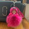 Fábrica de Origen Cuero Genuino Zorro del Pasto Colgante para Bolso Colgante Muñeca Durmiente Muñeco de Peluche Abre Llaves Regalo