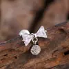 Unha de Osso de Orelha Zircônia de Aço Inoxidável Casual e Personalizada, Joia de Piercing de Unha de Orelha Micro-Embutida Exquisita e Compacta 0.8*6*4mm
