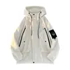 Chaqueta Casual con Capucha para Hombre Chaqueta Cortavientos de Poliéster Chaqueta de Trabajo con Bloques de Color y Parches