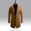 Amazon AliExpress venta caliente transfronteriza comercio exterior abrigo de lana para hombre abrigo trench coreano slim de longitud media abrigo para hombre