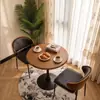 Juego de mesa redonda de madera maciza y sillas estilo nórdico minimalista para espacios pequeños, mesa redonda de ocio para balcón, apto para uso doméstico y comercial, mesa y sillas de reunión
