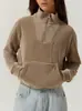 Sudadera de Estilo Nuevo 2025 con Media Cremallera y Cuello Alto para Mujer, Chaqueta Informal Holgada de Forro Polar, Prenda Superior Cálida para Otoño e Invierno