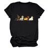 Amazon eBay Tienda Independiente Linda y Divertida Versátil para Mujer Perro Salchicha Fantasma Cuello Redondo Manga Corta Camiseta