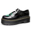 Sapatos de Couro Pequenos Originais Novos com Fivela de Coelho Sola Grossa para Mulheres Cano Baixo Couro Genuíno Casual Britânico Estudante Japonês Botas de Cano Curto para Aumentar a Altura