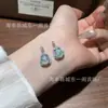 Atacado do Fabricante Xiaohongshu Pingente Natural de Jade Azul Água com Inlay de Prata S925, Novo Design Estilo Chinês