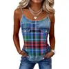 Moda Femenina para Exportación, Nuevo Top sin Mangas a Cuadros Casual de Verano, Camisola Pequeña, Vendido en Plataformas Independientes para Comercio Transfronterizo Europeo y Americano