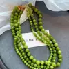Collar de Ágata Verde Estilo Francés para Mujer, Cadena de Clavícula de Cuentas de Verano de Nicho, Gargantilla Fresca Apilable Estilo Chino Nuevo