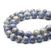 Cuentas de cristal azul blanco natural hechas a mano, pulsera, collar, accesorios, material de cuentas