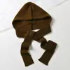 Chapéu de Tricô para Outono e Inverno com Pelo Integrado, Versão Ampliada, Cachecol de Pescoço, Chapéu de Tricô, Quente e Espessado, Pelo Integrado, Chapéu Shuke