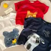 Camiseta de Verano Nueva de Dibujos Animados con Ojo Bizco 2026 de Manga Corta para Niños y Niñas, Linda Camiseta Interior para Bebé