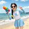 Conjunto de Maiô de Verão para Meninas Roupas Infantis Estilo Férias para Meninas Maiô Casual com Estampa de Desenho Animado para Crianças Maiores