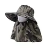Chapéu de Sol Camuflado para Primavera e Verão, Estilo Coreano com Proteção Solar de Aba Larga e Protetor Facial, Adequado para Homens e Mulheres, para Trabalhar, Colher Chá, Pedalar e como Chapéu Cachecol