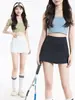 Falda Deportiva Corta de Seda Helada para Verano con Protección Solar y Forro de Yoga, Falda de Tenis de Cintura Alta de Secado Rápido, Falda de Corte A, Estilo Nuevo